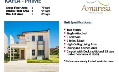 Amaresa Marilao Bulacan Single Attached House for Sale near Puregold Marilao and North Luzon expressway