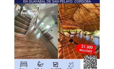 VENTA DE FINCA  AMOBLADA EN GUAYABAL DE SAN PELAYO  CÓRDOBA