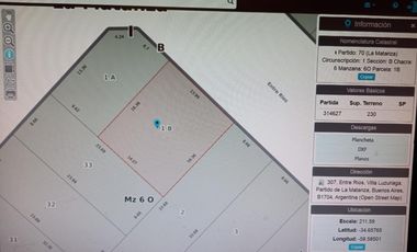 lote/parcela 14 x 16,36 Zonificacion C2 Fot 06 Fos 2.25 Densidad 500
