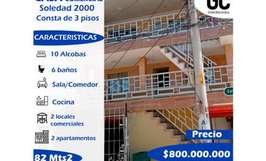 Se vende Casa comercial en Soledad 2000