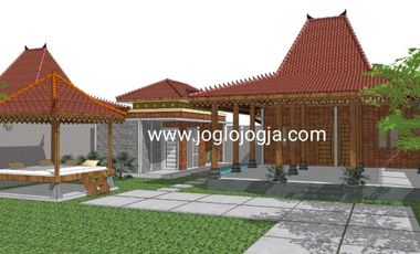Rumah Joglo Modern Siap Bangun di Lingkungan Pedesaan Pakem