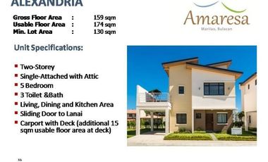 Amaresa Marilao Alexandria 5 Bedrooms Single Attached House at Brgy. Loma de Gato, Marilao Bulacan