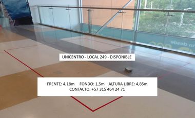 local en arriendo/venta en unicentro valledupar. Cod V327