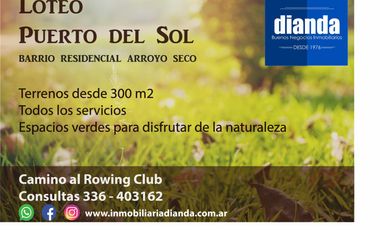 Compra tu terreno en Barrio Puerto del Sol Arroyo Seco - Camino al Rowing Club