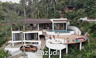 Seaside Opulence: 5-Bedroom Villa in Haad Yao Hills with Ship-Shaped Guest House, Kitchen, Sala, and Vast Landscaped Grounds