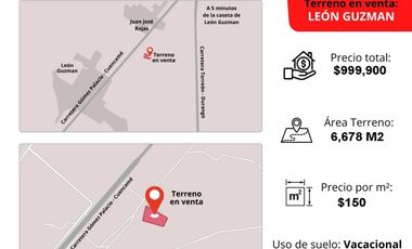 TERRENO EN VENTA LEÓN GUZMAN, LERDO DRO.