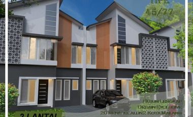 Rumah Dijual di Malang Tipe 45/77 Udara sejuk Free Biaya