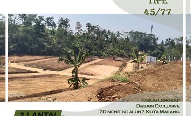 Rumah Dijual di Malang Tipe 45/77 Udara sejuk Free Biaya