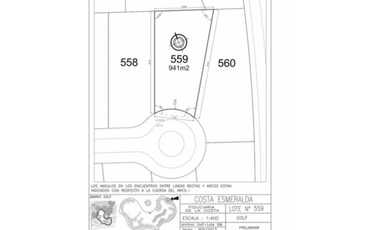 Lote en venta Golf 2  Costa Esmeralda, A 300 mts de la playa
