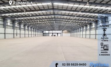 Opportunity to rent an industrial warehouse in Tonanitla