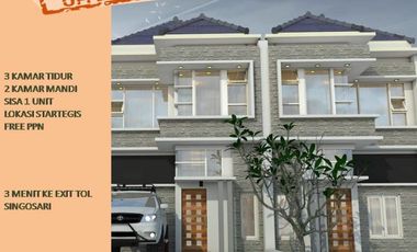SISA 1 UNIT Rumah Cluster Strategis 3 m dr Exit Tol Singosari