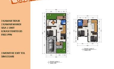 SISA 1 UNIT Rumah Cluster Strategis 3 m dr Exit Tol Singosari