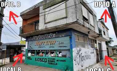 Vendo DOS Dptos. en planta alta y TRES locales en planta baja U$S 80.000 y cuotas. TOTAL: U$S 160.000.