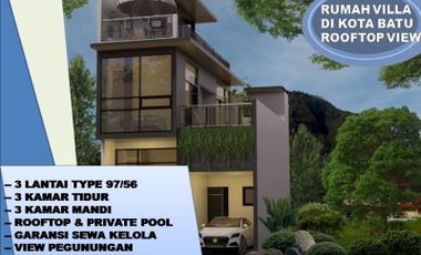 Di Jual Rumah Villa Murah 3 Lantai 3KT 3KM Private Pool dan Rooftop