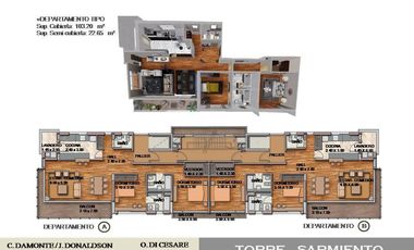 Departamento en venta TORRE SARMIENTO - Mart.-Vias/Santa Fe