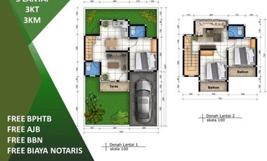 Terluas Rumah 3KT Tipe 75/90 Dekat Kampus Bisa KPR
