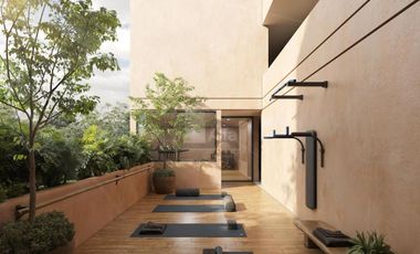 Depto 2 recamaras en Temozon Norte, Mérida, con terraza y piscina privada. PB