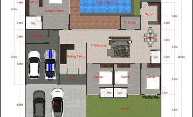 rumah clasical mewah sangat besar suasana asri dekat mall ska