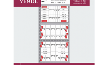 Lotes en venta Ruta 213 y Avenida 210