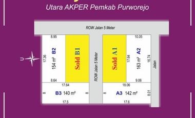 Luas 140 m²; Tanah SHM Jl. Purworejo - Jogja;