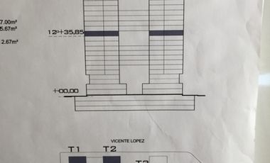 2 Amb. 80 m2  piso 12 frente al Rio                 El Mejor Proyecto de Vte Lopez