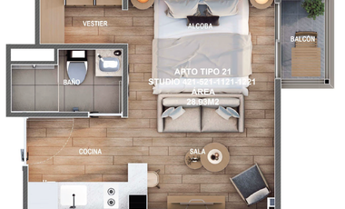 apartaestudio en arriendo en el salitre-teusaquillo. Cod A111706