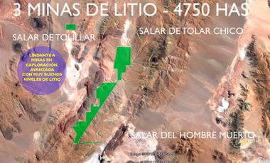 MINA DE LITIO AL NORTE DEL SALAR DEL HOMBRE MUERTO SOBRE LA CUENCA DEL HOBRE MUERTO Y EL SALAR DEL TOLAR CHICO
