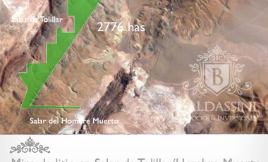 MINA DE LITIO AL NORTE DEL SALAR DEL HOMBRE MUERTO SOBRE LA CUENCA DEL HOBRE MUERTO Y EL SALAR DEL TOLAR CHICO