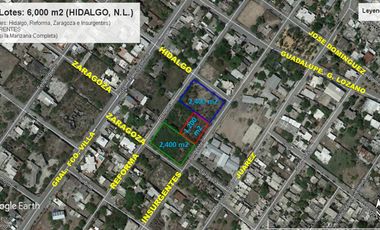 3 Terrenos Urbanos VENTA 6000 m2 HIDALGO NL con 4 FRENTES BARATISIMOS 4 ESQUINAS