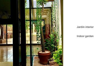 Casa con alberca privada, doble altura, jardin interior, bar con columpios, cerc