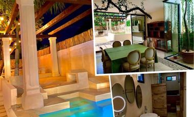 Casa con alberca privada, doble altura, jardin interior, bar con columpios, cerc
