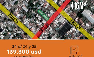 Terreno en venta - 12 cocheras - 416Mts2 - La Plata [FINANCIADO]