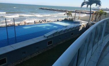 Departamento amueblado en Torre Axis en 5to. piso con preciosa vista al mar