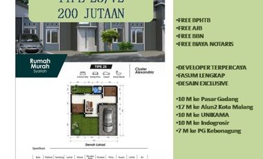 Rumah Dijual di Malang Tipe 25/72 View Katu Dekat Kampus