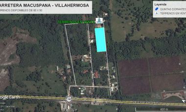 LOTE EN VENTA EN LA PALMA VILLAHERMOSA