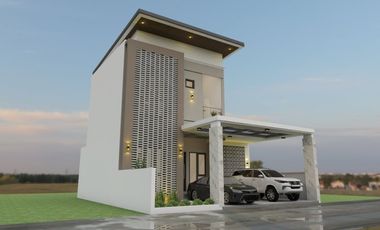 RUMAH DESAIN INDUSTRIAL TERMURAH DILENGKAPI KOLAM RENANG DI BARAT TUGU YOGYAKARTA