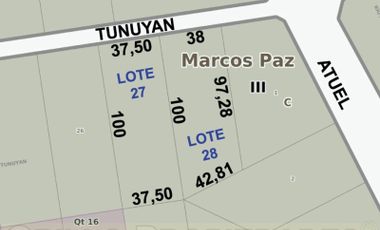 Lotes de terreno por 7309m2 en barrio Urioste, Marcos Paz.