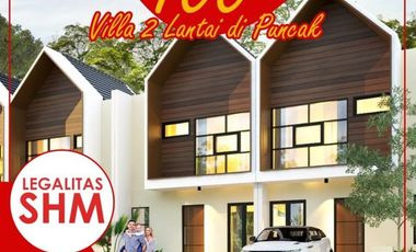 Villa 2 Lantai Asri dan Nyaman di Puncak View Gunung Gede Pangrango dan Cianjur City Light Harga Cuma 400 juta-an.