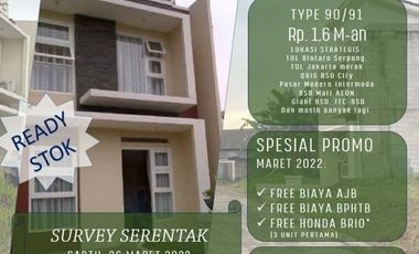 Rumah Syariah 2 Lantai di lokasi sunrise Bsd city Tangerang Selatan Tanpa BI Checking