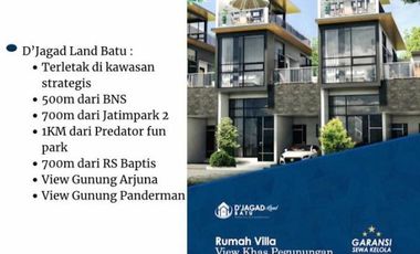 Rumah villa lengkap dengan rooftop view pegunungan