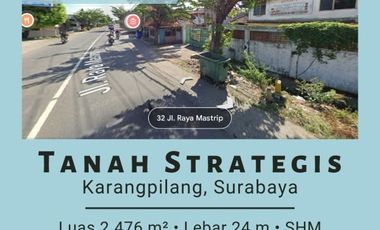 TANAH STRATEGIS TERMURAH DI JALAN RAYA MASTRIP SURABAYA