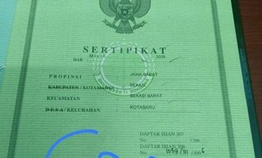 gedung olahraga bekasi barat milik keluarga Bulutangkis dan futsal luas 4440 m2 SHM