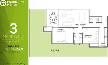 Departamento en venta en Merlo Sur