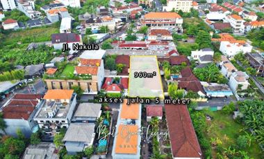 Tanah 960m2 Legian Nakula Barat dekat Pantai Double Six
