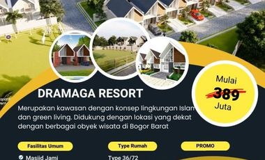 Diskon 100juta Rumah Syariah 1,5lantai konsep Green living di Dramaga Resort Bogor