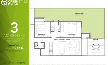 Departamento en venta en Merlo Sur