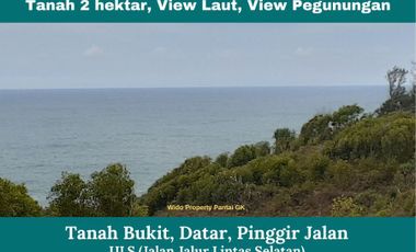 Tanah Pantai Bukit Datar Pinggir Jalan JJLS Baron Yogjakarta