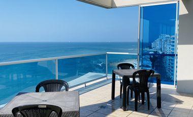 Exclusivo Penthouse de Primera Full Amoblado de 3 Dormitorios en el Malecón de Salinas con Garaje