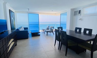Exclusivo Penthouse de Primera Full Amoblado de 3 Dormitorios en el Malecón de Salinas con Garaje