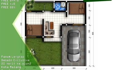 Jual Rumah Malang Free Biaya 2KT Tipe 25/107 Hook View Katu